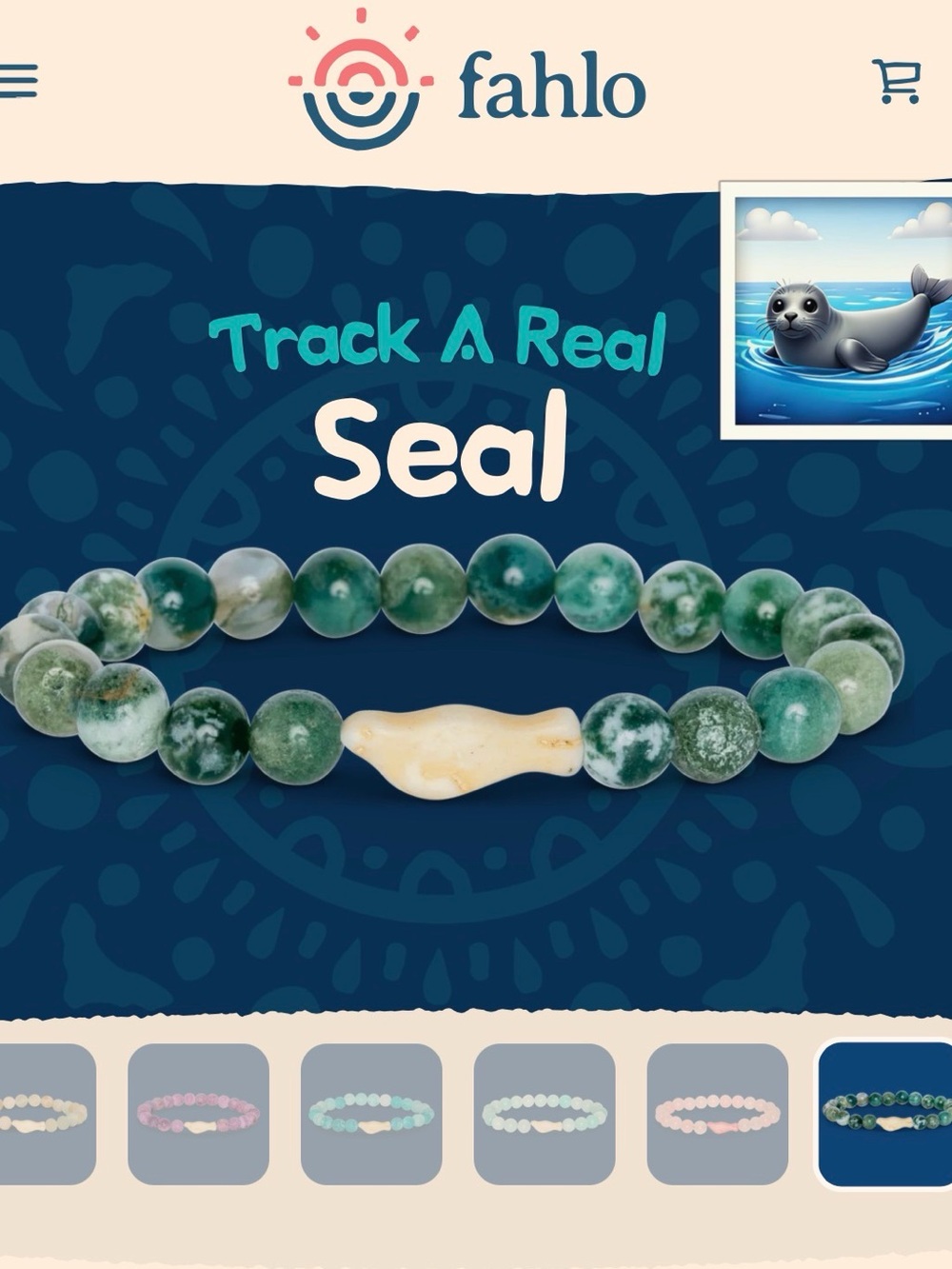 Fahlo Seal Seagreen Beaded Stretch Bracelet (NWT)